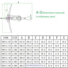 Cargar imagen en el visor de la galería, Premium Vaired Folding Grapnel Anchor & Danforth Anchor 316 Stainless Steel (0.7–40 kg for boats ≤15m Customizable)-NaturalMateriaStudio-NaturalMateriaStudio