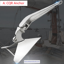 Cargar imagen en el visor de la galería, Premium Varied CQR Anchor & Bruce Anchor 316 Stainless Steel (1.0–40 kg for yachts ≤15 m Customizable)-NaturalMateriaStudio-NaturalMateriaStudio