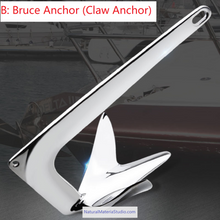 Cargar imagen en el visor de la galería, Premium Varied CQR Anchor & Bruce Anchor 316 Stainless Steel (1.0–40 kg for yachts ≤15 m Customizable)-NaturalMateriaStudio-NaturalMateriaStudio