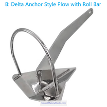 Cargar imagen en el visor de la galería, Premium Anchors 316 Stainless Steel Delta Style & Roll-Bar Plow – Customizable Safe Holding for Yachts & Boats-NaturalMateriaStudio-NaturalMateriaStudio