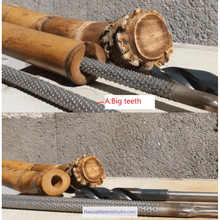 Lade das Bild in den Galerie-Viewer, L100cm metal rods with teeth Dia.0.4-2.0cm for removing inner bamboo knots and polishing: essential tools for shakuhachi, flutes