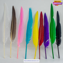 이미지를 갤러리 뷰어에 로드 , L/R/W 30-35 cm White and other colors goose primary feathers for arrow fletching or feather pen/fan Wholesale Amounts