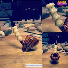 Lade das Bild in den Galerie-Viewer, Length 6.0-8.0cm Varied Dia. 1.2-2.5cm Bufallo/Yak natural colourful horn solid rolls for pipemakers-NaturalMateriaStudio-NaturalMateriaStudio