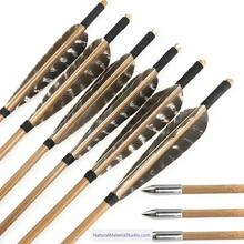 Indlæs billede til gallerivisning Handmade Varied Spine(30-90#) Tonkin Bamboo Arrows 33“/39.4” for Longbow Recurve Bow Archery Hunting Can be customized-NaturalMateriaStudio-NaturalMateriaStudio