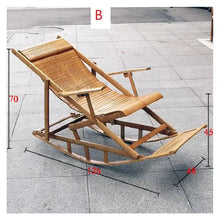 Load image into Gallery viewer, Custom Luxury Bamboo Lounge & Rocking Chair – Adjustable Reclining Outdoor Chair, Eco-Friendly Handcrafted Bamboo Furniture NaturalMateriaStudio