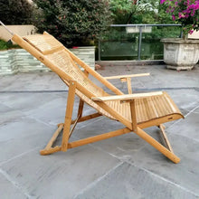 Load image into Gallery viewer, Custom Luxury Bamboo Lounge & Rocking Chair – Adjustable Reclining Outdoor Chair, Eco-Friendly Handcrafted Bamboo Furniture NaturalMateriaStudio
