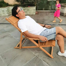 Load image into Gallery viewer, Custom Luxury Bamboo Lounge & Rocking Chair – Adjustable Reclining Outdoor Chair, Eco-Friendly Handcrafted Bamboo Furniture NaturalMateriaStudio