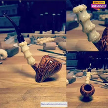 Charger l'image dans la galerie, D1.8xL6.0cm Of Square/Roll/Tips of Buffalo and Yak Horn Material for Pipe Makers-NaturalMateriaStudio-NaturalMateriaStudio