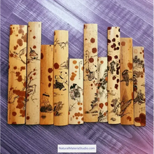 Load image into Gallery viewer, Dia.4-5cm L35-40cm no joints spotted bamboo culm for bamboo fan layer and Customized-NaturalMateriaStudio-NaturalMateriaStudio