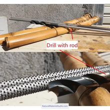 이미지를 갤러리 뷰어에 로드 , Drill Dia.1.4-2.2cm+ L60-100cm metal connecting rod for removing inner bamboo knots : essential tools for shakuhachi, flutes-NaturalMateriaStudio-NaturalMateriaStudio