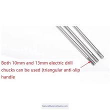 Carica l'immagine nel visualizzatore di Gallery, Drill Dia.1.4-2.2cm+ L60-100cm metal connecting rod for removing inner bamboo knots : essential tools for shakuhachi, flutes-NaturalMateriaStudio-NaturalMateriaStudio