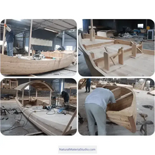 Load image into Gallery viewer, Handmade L10-26ft wooden boats can be customized to any specification(3-8adults)-NaturalMateriaStudio-NaturalMateriaStudio