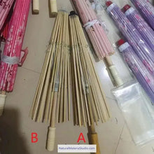 Cargar imagen en el visor de la galería, Handmade semi-finished bamboo umbrella skeleton/frames of different sizes(Dia.56cm-100cm) and styles(A&B)Can be customized-NaturalMateriaStudio-NaturalMateriaStudio
