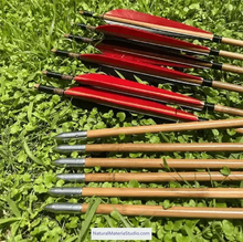 Cargar imagen en el visor de la galería, Handmade Varied Spine(30-90#) Tonkin Bamboo Arrows 33“/39.4” for Longbow Recurve Bow Archery Hunting Can be customized-NaturalMateriaStudio-NaturalMateriaStudio