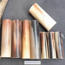 이미지를 갤러리 뷰어에 로드 , Length 6.0-8.0cm Varied Dia. 1.2-2.5cm Bufallo/Yak natural colourful horn solid rolls for pipemakers-NaturalMateriaStudio-NaturalMateriaStudio