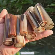 이미지를 갤러리 뷰어에 로드 , Length 6.0-8.0cm Varied Dia. 1.2-2.5cm Bufallo/Yak natural colourful horn solid rolls for pipemakers-NaturalMateriaStudio-NaturalMateriaStudio