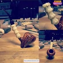 Ladda upp bild till gallerivisning, Length 6.0-8.0cm Varied Dia. 1.2-2.5cm Bufallo/Yak natural colourful horn solid rolls for pipemakers-NaturalMateriaStudio-NaturalMateriaStudio