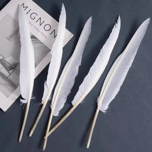 Load image into Gallery viewer, L/R/W 30-35 cm White and Other Colors Goose Primary Feathers for Arrow Fletching or Feather Pen/Fan Wholesale Amounts NaturalMateriaStudio