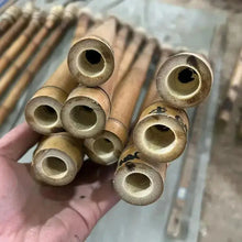 Load image into Gallery viewer, Premium hand-straightened L29"-39"(75-100 cm)ID(1.2-2.5cm)Madake Bamboo with Root Ball for Shakuhachi and Flute Making NaturalMateriaStudio