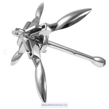 Carica l'immagine nel visualizzatore di Gallery, Premium Vaired Folding Grapnel Anchor & Danforth Anchor 316 Stainless Steel (0.7–40 kg for boats ≤15m Customizable)-NaturalMateriaStudio-NaturalMateriaStudio