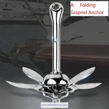 Cargar imagen en el visor de la galería, Premium Vaired Folding Grapnel Anchor & Danforth Anchor 316 Stainless Steel (0.7–40 kg for boats ≤15m Customizable)-NaturalMateriaStudio-NaturalMateriaStudio