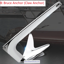 Load image into Gallery viewer, Premium Varied CQR Anchor & Bruce Anchor 316 Stainless Steel (1.0–40 kg for yachts ≤15 m Customizable)-NaturalMateriaStudio-NaturalMateriaStudio
