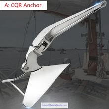 Load image into Gallery viewer, Premium Varied CQR Anchor & Bruce Anchor 316 Stainless Steel (1.0–40 kg for yachts ≤15 m Customizable)-NaturalMateriaStudio-NaturalMateriaStudio