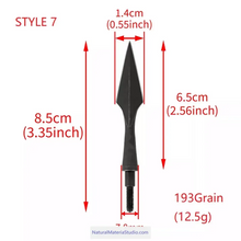 Carica l'immagine nel visualizzatore di Gallery, Premium Vintage Style High Carbon Steel Arrowheads Screw-In Broadheads for OD7.8mm Arrows-NaturalMateriaStudio-NaturalMateriaStudio