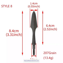 Cargar imagen en el visor de la galería, Premium Vintage Style High Carbon Steel Arrowheads Screw-In Broadheads for OD7.8mm Arrows-NaturalMateriaStudio-NaturalMateriaStudio