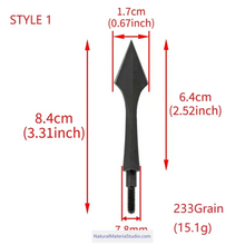 Carica l'immagine nel visualizzatore di Gallery, Premium Vintage Style High Carbon Steel Arrowheads Screw-In Broadheads for OD7.8mm Arrows-NaturalMateriaStudio-NaturalMateriaStudio