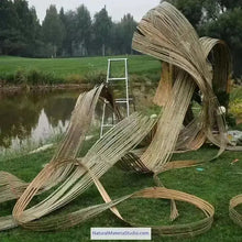 Load image into Gallery viewer, Unique offer Length 2.0-6.0Meter thicker Handmade Green Bamboo Strips with bamboo skin for Versatile Crafting and Building&Kite and other handicraft making-NaturalMateriaStudio-NaturalMateriaStudio