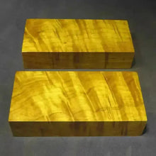 Load image into Gallery viewer, Varied Size Golden Silk Nanmu Wood Blanks – Rare Water Ripple Grain Exotic Hardwood for Luxury Craftsmanship NaturalMateriaStudio