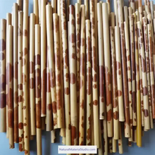 Cargar imagen en el visor de la galería, Selected D 0.4-1.3cm L18-150cm Red and Black speckled/Spot Bamboo Stems for Pipe Makers&Crafts making-NaturalMateriaStudio-NaturalMateriaStudio