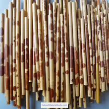 Cargar imagen en el visor de la galería, Selected D 0.4-1.3cm L18-150cm Red and Black speckled/Spot Bamboo Stems for Pipe Makers&Crafts making-NaturalMateriaStudio-NaturalMateriaStudio