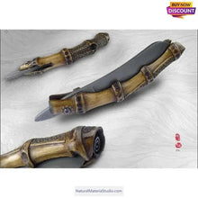 Load image into Gallery viewer, Selected Premium Golden Bamboo Roots Dia.1.8-2.5cm for Knife Makers-NaturalMateriaStudio-NaturalMateriaStudio