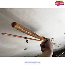 Load image into Gallery viewer, Tenkara Bamboo Fishing Rod 2 Piece L1.5-2.1 meter(59"-83")with buddha bamboo handles wholesale amounts-NaturalMateriaStudio-NaturalMateriaStudio