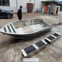 Load image into Gallery viewer, Unique Supply 2 sections L3.6-4.2meters Vehicle-mounted portable aluminum stackable boats (4-6adults)+Free Ultimate Boating Companion Kit-NaturalMateriaStudio-NaturalMateriaStudio