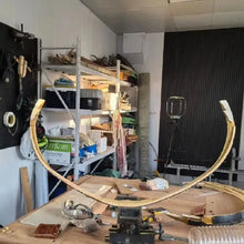 Carregar imagem no visualizador da Galeria, Unique Supply 4 Vaired Style Traditional Smoked Bamboo Horn Bow Core Semi-Finished Kit NaturalMateriaStudio