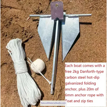 Lade das Bild in den Galerie-Viewer, Unique Supply 2 sections L3.6-4.2meters 304 stainless steel Vehicle-mounted portable stackable boats(3-5people)+Free Ultimate Boating Companion Kit-NaturalMateriaStudio-NaturalMateriaStudio