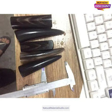 画像をギャラリービューアに読み込む, Vaired shapes 3x6.5cm of Square/Roll/Tips Water Black Buffalo Horn Material for Pipe Makers and Artisans-NaturalMateriaStudio-NaturalMateriaStudio