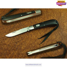 Carica l'immagine nel visualizzatore di Gallery, Vaired size 5x20cm Water Black Bufallo horn Scales for making bow/knife handles ring/eyeglass frame-NaturalMateriaStudio-NaturalMateriaStudio