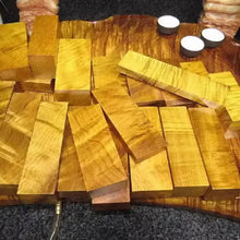 画像をギャラリービューアに読み込む, Varied Size Golden Silk Nanmu Wood Blanks – Rare Water Ripple Grain Exotic Hardwood for Luxury Craftsmanship NaturalMateriaStudio