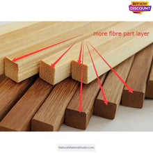 Cargar imagen en el visor de la galería, Varied Sizes0.5-1.0cm 2 colors L160cm / 63" Square Bamboo Slats/Strips for DIY Projects-NaturalMateriaStudio-NaturalMateriaStudio