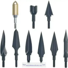 Cargar imagen en el visor de la galería, Outdoor Archery Arrowheads – Stainless Steel / High Carbon Steel, Traditional & Compound Bow Compatible-NaturalMateriaStudio-NaturalMateriaStudio