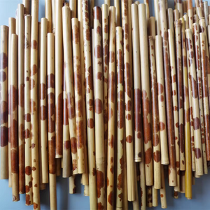 Selected D 0.4-1.3cm L18-150cm Red and Black speckled/Spot Bamboo Stems for Pipe Makers&Crafts making