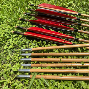 Handmade Varied Spine(30-90#) Tonkin Bamboo Arrows 33“/39.4” for Longbow Recurve Bow Archery Hunting Can be customized