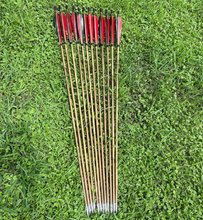 Carica l&#39;immagine nel visualizzatore di Gallery, Handmade Varied Spine(30-90#) Tonkin Bamboo Arrows 33“/39.4” for Longbow Recurve Bow Archery Hunting Can be customized
