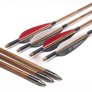 Handmade Varied Spine(30-90#) Tonkin Bamboo Arrows 33“/39.4” for Longbow Recurve Bow Archery Hunting Can be customized
