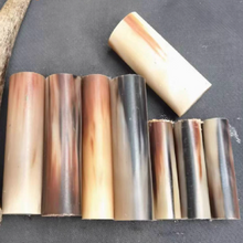 이미지를 갤러리 뷰어에 로드 , 길이 6.0cm(2.3“) 다양한 직경 1.0-1.85cm 버팔로/야크 천연 다채로운 뿔 고체 롤 파이프 제작자용
