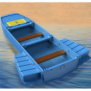 Two styles of three-section L10.2-12.3ft vehicle-mounted stackable portable PE engineering plastic fishing boat